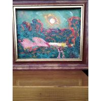 Ландарский Р.Е.заслуженный художник картон масло