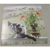 Посткроссинг. Открытка "Утро в деревне", худ.Мария Павлова (15х15). Прошла почту. Художественные марки, чёткий штемпель.