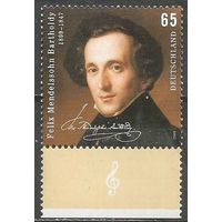 Германия. 200 лет со дня рождения Ф.Мендельсона. Композитор. 2009г. Mi#2720.