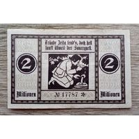 Werty71 Германия Веймар 2000000 марок 1923 банкнота 2 миллиона гроссгельд Вюртемберг Гёппинген