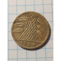 10 пфеннигов Германия 1924 J  год