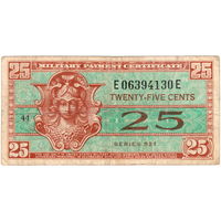 США, военные купоны, серия 521 (1954-58 г.г.), 25 центов