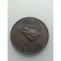 Великобритания фартинг  1952 года .