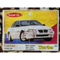 Вкладыш Turbo (Турбо) 5 серия (261-330, Yellow, золотая толстая рамка), номер 284, Pontiac Grand AM. Возможен небольшой торг.
