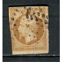 Франция - 1852 - Император Наполеон III 10C - [Mi.12Ia] - 1 марка. Гашеная.  (Лот 24HZ)-TG3P46