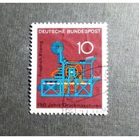 Марка Германия 1968 год   150 лет печатному станку