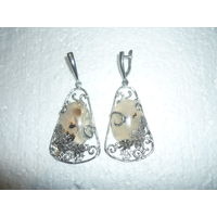 Крупные Серьги 925 Бренд SA8999 Филигранные