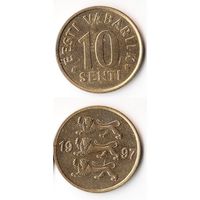 10 сентов Эстония 1997 года