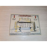 Нотгельд номиналом 1 марка , 1920 года, город Ландкирхен-на Фемарне, Германия.