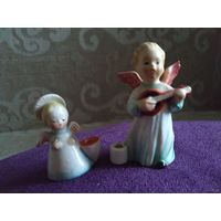 Goebel винтаж ангелочки с держателем для свечек Сeramic Figurine HX 263 C Mandoline