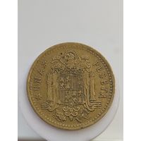 1 песета Испания 1966 года в звезде 1969 лот 45