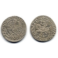 Полугрош 1561, Жигимонт Август, Вильно. Окончания легенд: Ав - L, Рв - LITVA. Коллекционное состояние