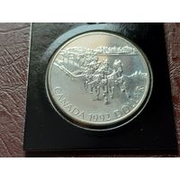 Канада 1 доллар, 1992 175 лет Кингстонскому дилижансу  ( СЕРЕБРО )  С РУБЛЯ