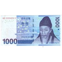 Южная Корея 1000 вон  2007 год  VF