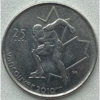Канада 25 центов 2009 г. XXI зимние Олимпийские Игры Ванкувер 2010. Конькобежный спорт