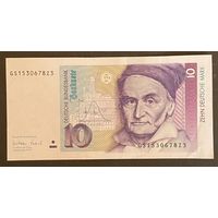 Банкнота 10 марок. 1999 год, ФРГ. Карл Фридрих Гаусс. Секстант