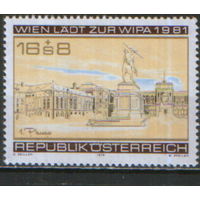 Полная серия из 1 марки 1979г. Австрия "Филвыставка "WIPA-81". Памятник эрцгерцогу Карлу Тешенскому на венской площади Хельденплац" MNH
