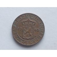 Голландская Ост-Индия. 1/2 цента 1945, отметка монетного двора "P" - Филадельфия