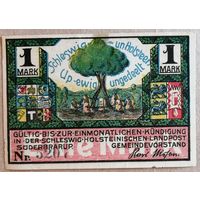 Германия 1 марка 1921 г Зюдербраруп (Schleswig-Holstein-Suderbrarup), 1294.4, UNC