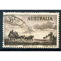 Австралия - 1955г. - Пионеры Австралийской тренерской эры, 3 1/2 P - 1 марка - гашёная [Mi 254]. #3-WB-87-A-1