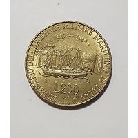 Италия 200 лир, 1989 100 лет морской военной базе в Таранто