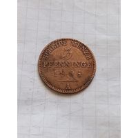 3 пфеннинга 1858 года. Липпе.