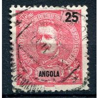 Португальские колонии - Ангола - 1898/1901г. - Король Карлуш I, 25 R - 1 марка - гашёная [Mi 43]. #1-Po-19-A-1