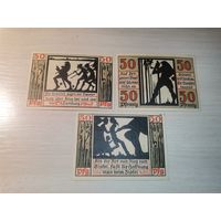 Нотгельды номиналом 50 пфеннингов 1920 года,провинция Саксония, город Наумбург-на-Заале, Германия.