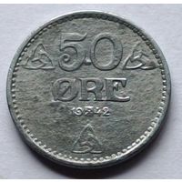 Норвегия. 50 оре 1942 года.