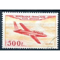Франция - 1954г. - авиация, авиапочта, 500 fr - 1 марка - гашёная [Mi 989]. #2-Fr-59-A-2