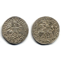 Полугрош 1565, Жигимонт Август, Вильно. Окончания легенд: Ав - L, Рв - LITV. Коллекционное состояние