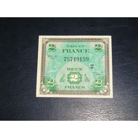 Франция, Союзная оккупация 2 Фр. 1944 UNC