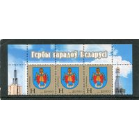 Беларусь 2011. Герб города Молодечно. Верхняя сцепка листа