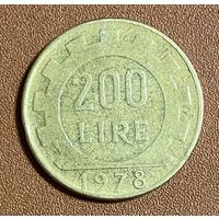 Монета 200 лир 1978 год. Италия. С рубля без МЦ.