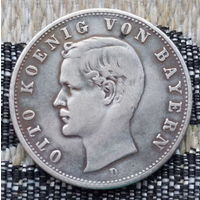 Германия 2 марки 1907 года, D. Отто. Серебро! Сторгуй за свою цену, предложи обмен! Y