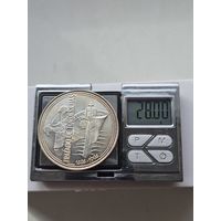 1000 эскудо 1994 года. Португалия, Португальская Республика (1986 - 2001). 500 лет Тордесильясскому договору. Серебро 500. Монета не чищена. П45686.
