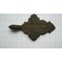 Крестик старинный, нательный. Бронза, литье.