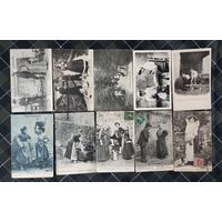 Старинные открытки. Этнография. Лот 10 штук.