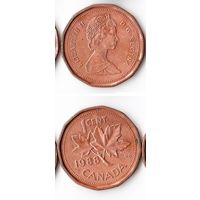 1 цент Канада 1988 года