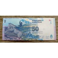 Werty71 Аргентина 50 песо 2015 UNC банкнота Мальвинские острова