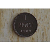 Финляндия 1 пенни 1909 с 1 руб