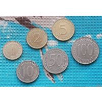 Набор монет Югославия 1, 2, 5, 10, 50, 100 динар. Предложи свою цену или обмен!