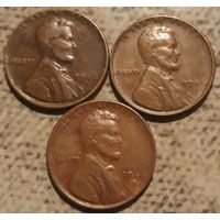 1 цент 1946 P D S США Все три МД