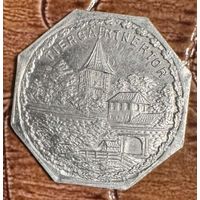 Германия Нюрнберг нотгельд 20 пфеннигов 1919 год . Ворота зоопарка. трамвайный жетон