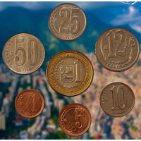 Венесуэла набор монет 1, 5, 10, 12 1/2, 25, 50 центаво; 1 боливар, UNC. Предложи свою цену или обмен!