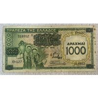 Банкнота 1000 драхм 1939 год. Греция.
