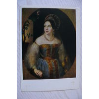 Тропинин В., Портрет купчихи Е.И. Карзинкиной в русском костюме; 1984, подписана.