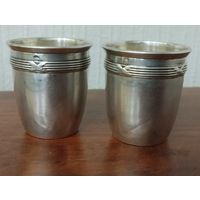 Стопочка, рюмка серебряная,  Франция. Серебро. Цена за пару.