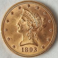 10 $ США 1893г.