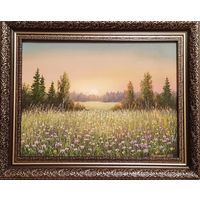 Картина маслом "Цветочная поляна"